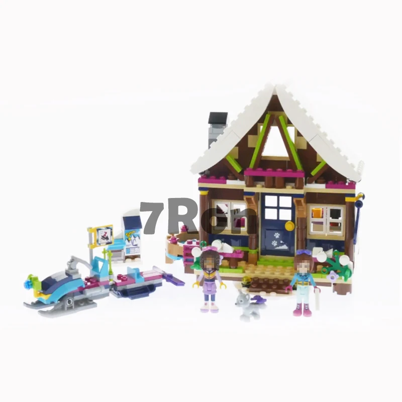 

Building blocks 01040 514pcs Compatible with legoings Friends 41323 Bricks Princess Snow Resort Chalet figures toys for children