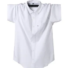 Ультратонкие мужские толстые рубашки мужские большие размеры хлопок отложной воротник короткий рукав рубашка Бюст 150 см 8xl