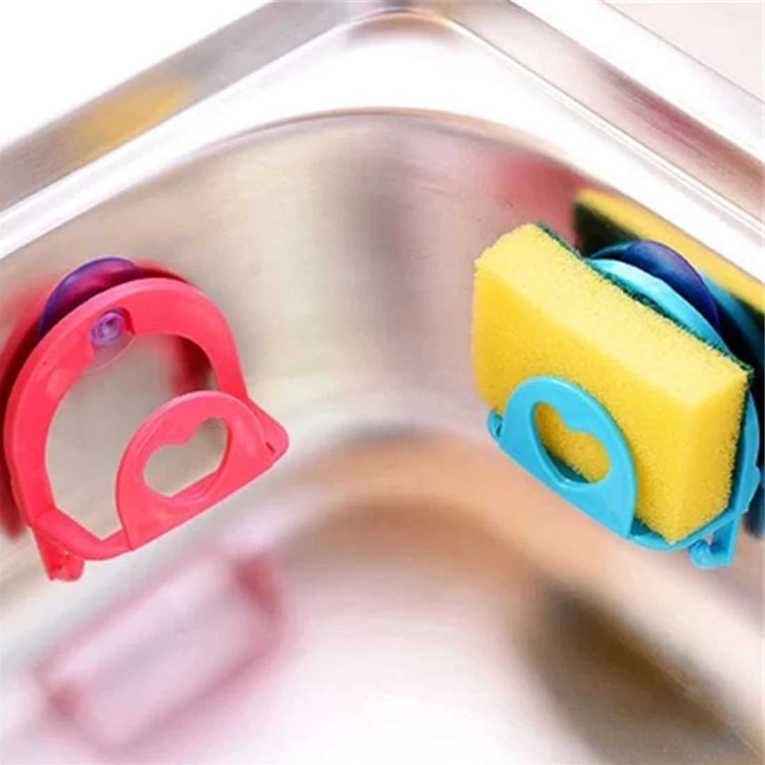 

Kitchen Sink Dish Sponge Storage Holder Bathroom Shelf Towel Soap Dish Holder Rack Robe Hooks Sucker With Hooks Colors randomly