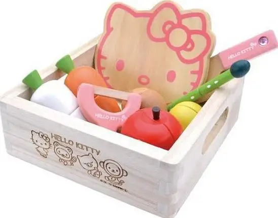 Милые киски дети игрушки магнитная деревянные kawaii фрукты овощей играть