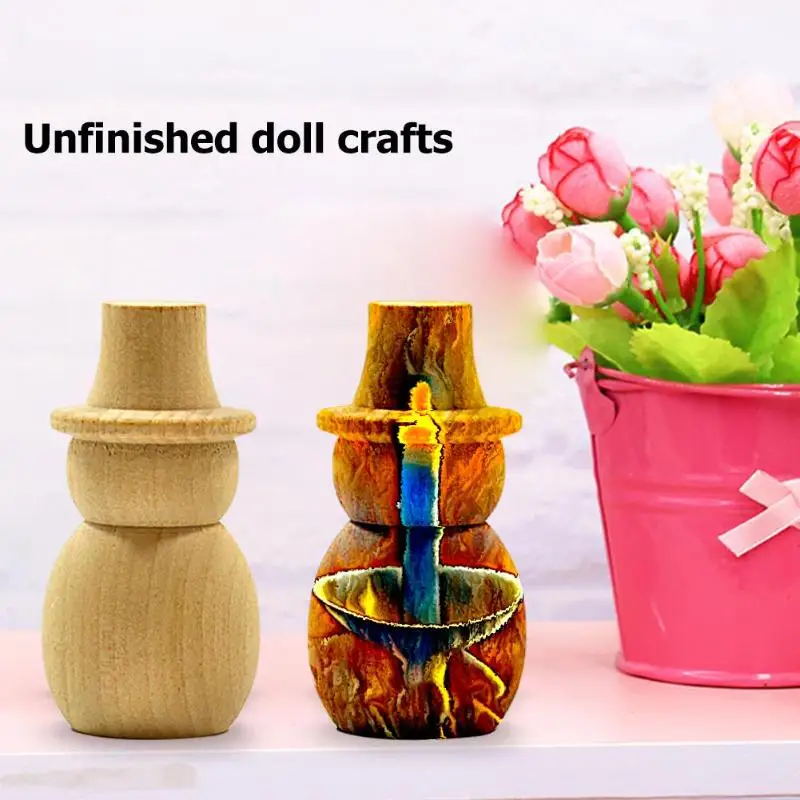 10 шт. Детские деревянные игрушки DIY снеговик деревянный колышек кукла свадебный