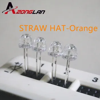 

20pcs 5mm Water Clear Straw Hat Orange LED Diode Light Super Bright Wide Angle 5 mm Light-Emitting Diode LED Lamp