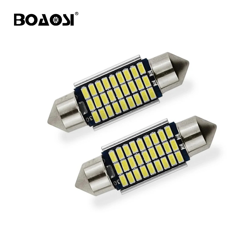 BOAOSI 2x Canbus Led гирлянда 31 мм 36 39 41 C10W C5W 3014 SMD 12V лампа освещение автомобиля Купол лампы