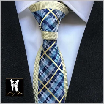 

New Designers Slim Tie Mens Stylish Necktie Fashion Plaids Gravata for Man