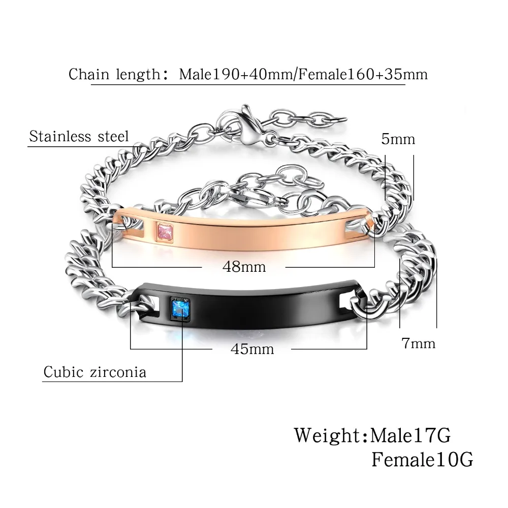 Fate Love Couple Bracelet Free Engraving Custimized Id Bracelets Cute Romantic Jewelry For Lovers Best Gift Dropship Gs6 7 Buy At The Price Of 3 56 In Aliexpress Com Imall Com