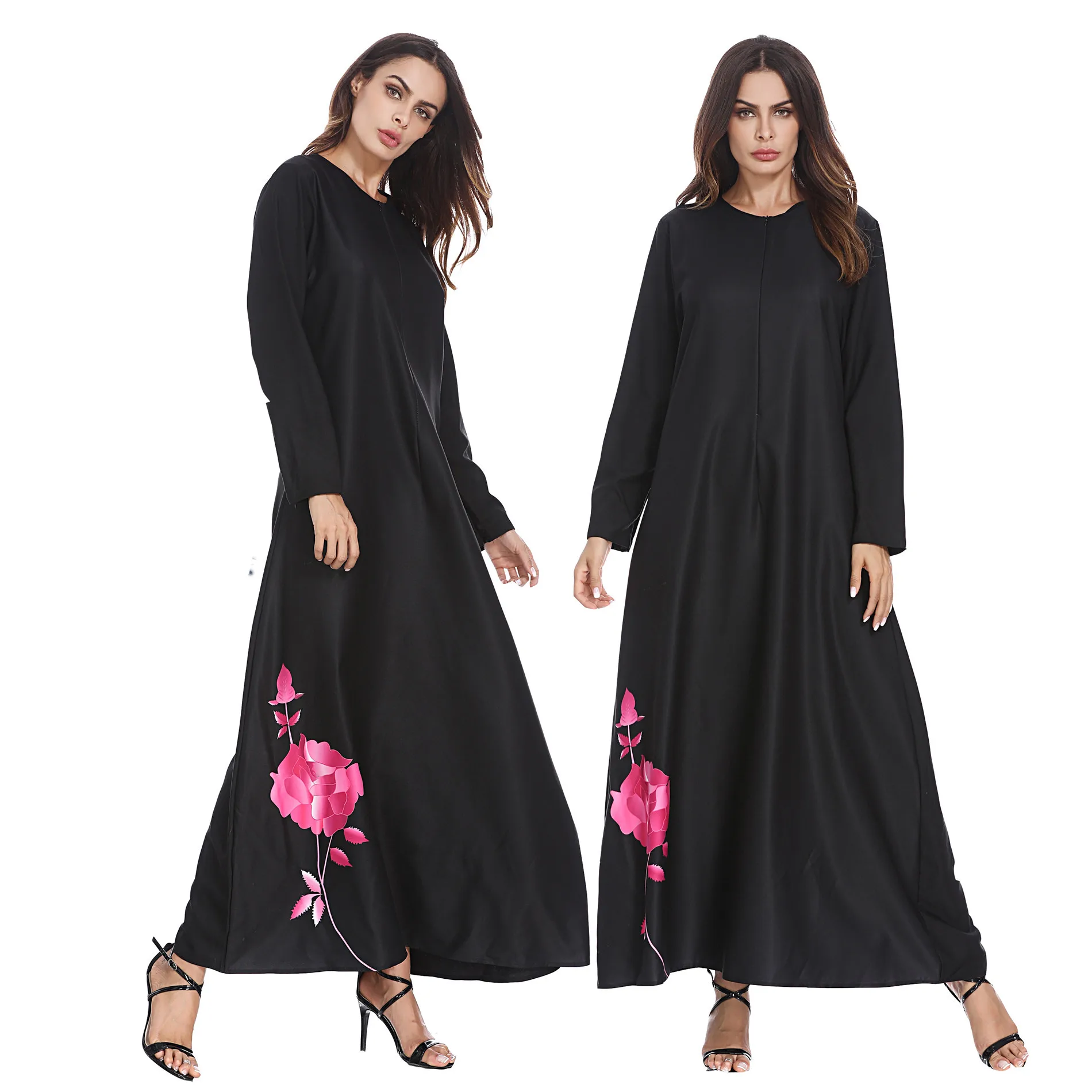 

Real Photo Printing Arabia Positioning Flower Long Dress Malaysia Loose Abaya