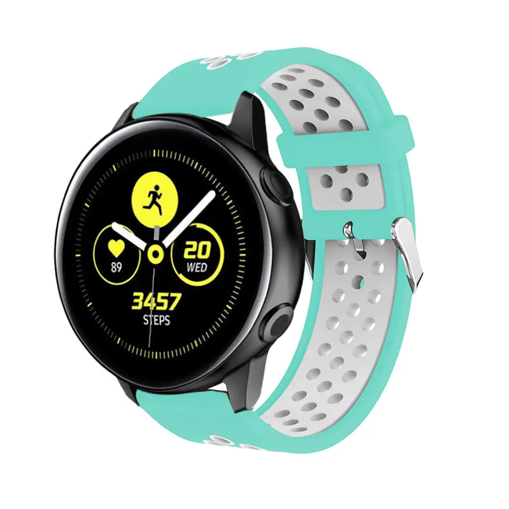 Силиконовые Ремешки для наручных часов для samsung Galaxy Watch активный ремешок для samsung Galaxy 42 мм сменные спортивные часы ремешок на запястье горячая распродажа - Цвет ремешка: Mint green white