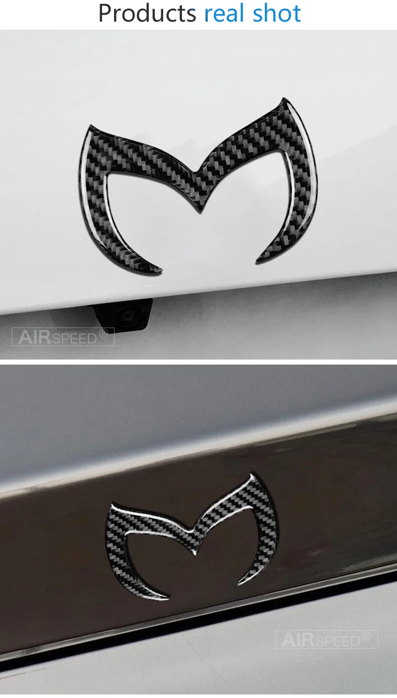 Mazda 3 Mazda 6 CX-5 CX-3 Axela Atenza Accessories Carbon Fiber Car Emblem Logo Tail Car Sticker Decals Car Styling (5)