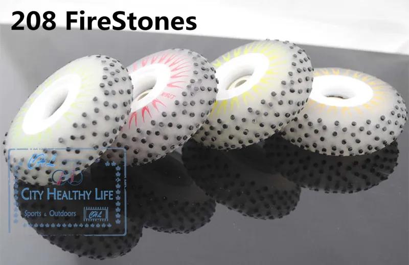 4 Pcs/lot Fire Stone LED Flash Wheel 90A Firestone Inline Skate Shining Spark Roller Wheel For Braking FSK Slalom For SEBA