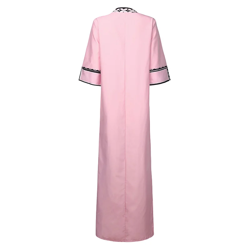 Women's Summer Dress Sundress Women Short Sleeve V neck Boho Hem Baggy Kaftan Dress Woman Long Maxi Dresses Robe Longue Dresses