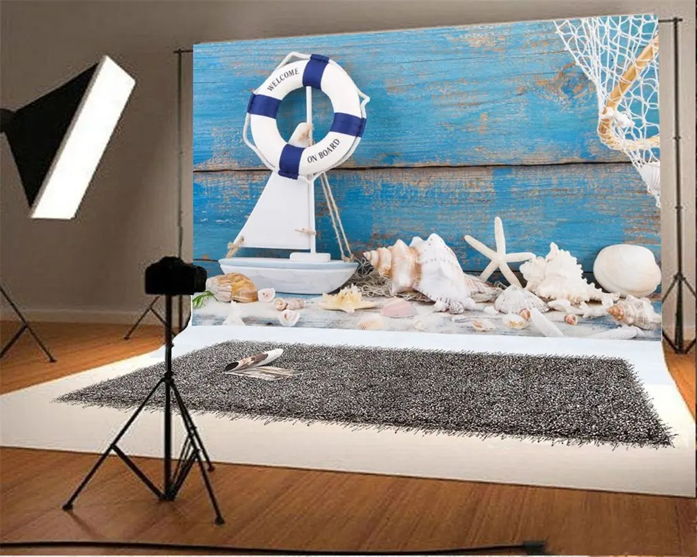 

Photography Backdrop Sailing Abstract Ship Shells Weathered Peeled Color Paint Wood Wall Photo Background Party