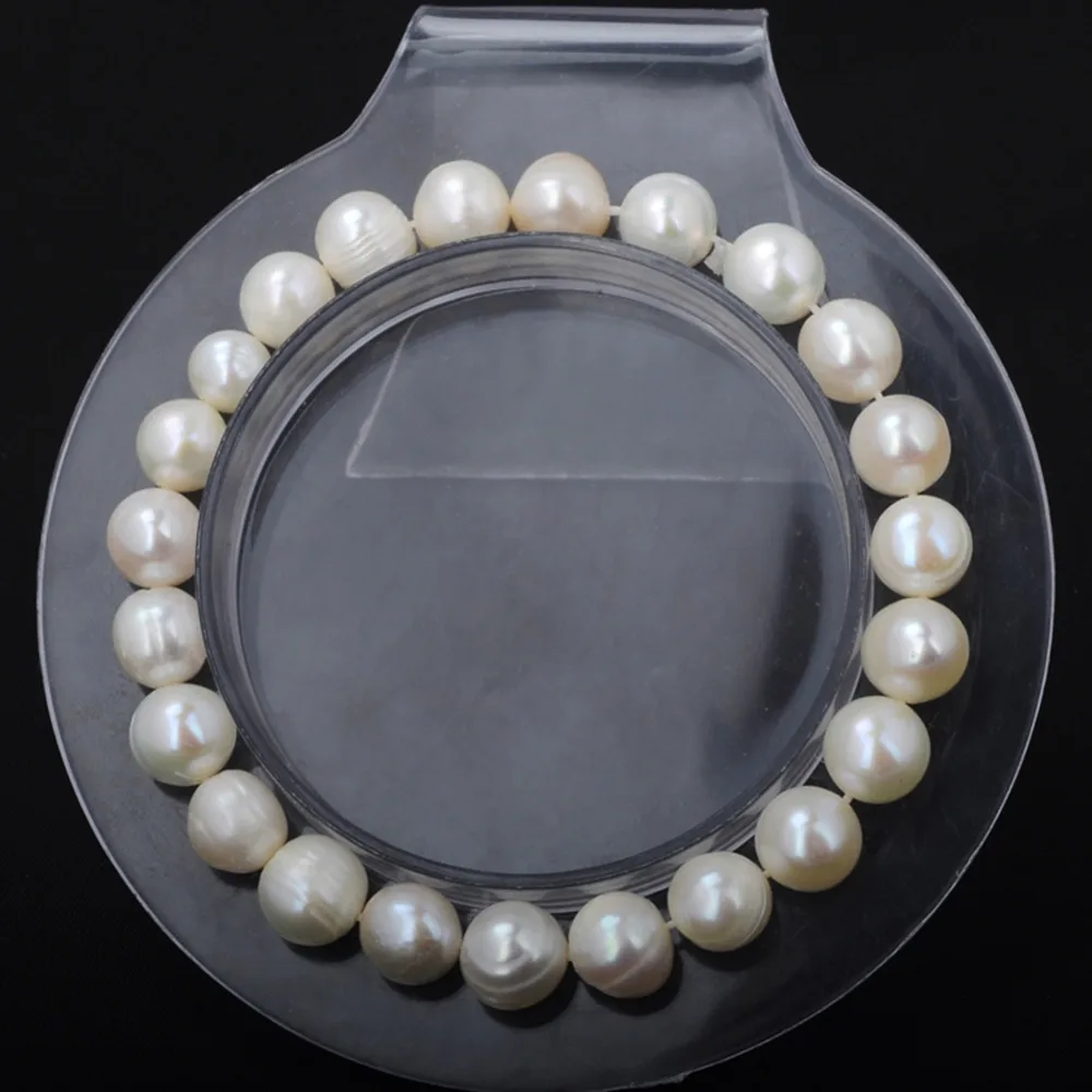 

1Pc Natural Freshwater Pearl Bracelet Pure White Stretch Bridal Bangle Wedding