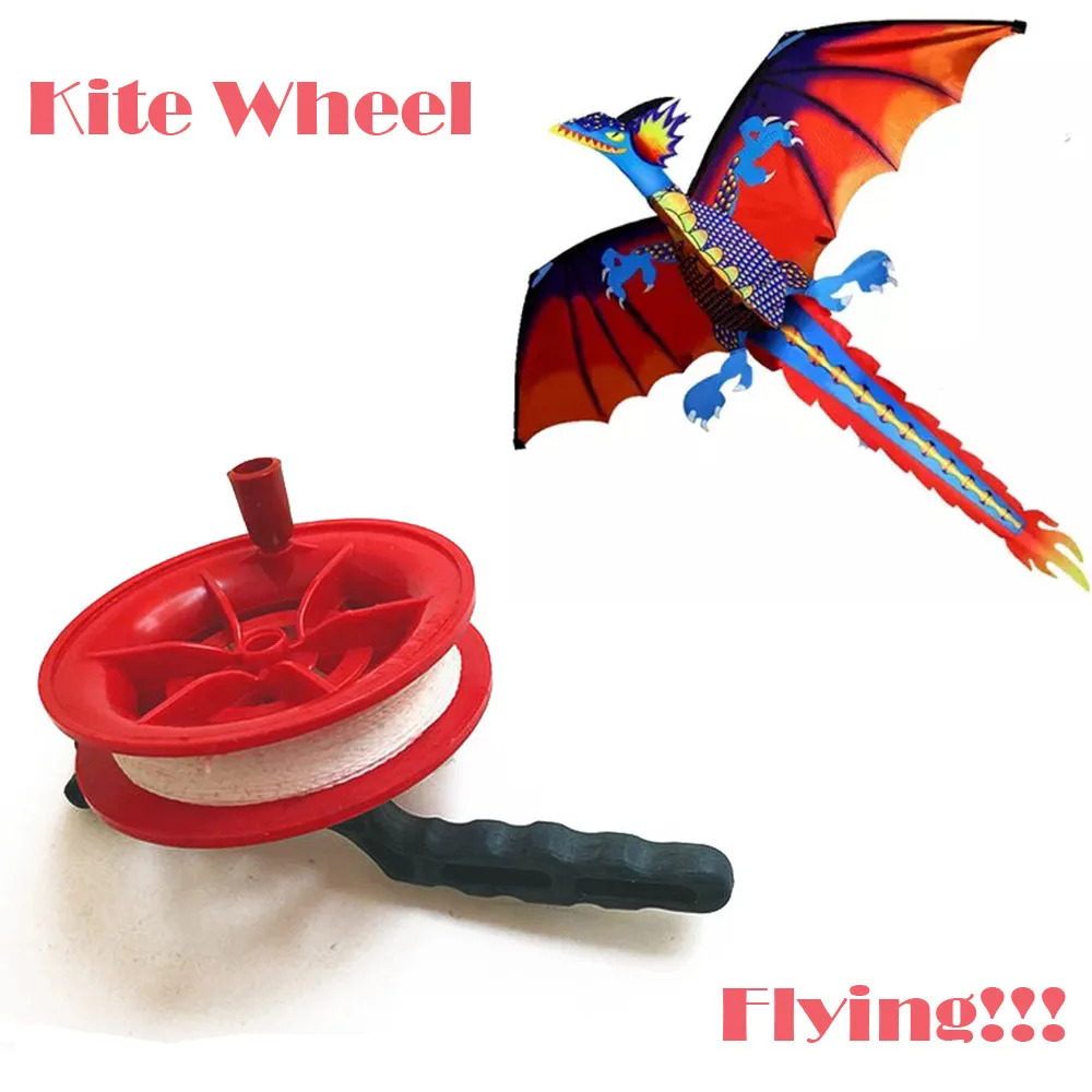 

2018 Kite Line New High Quality 50M Plastic Twisted String Line Red Wheel Kite Reel Winder Gift With DropShipping
