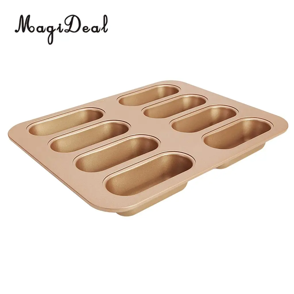 8 Cups Nonstick Hot Dog Bun Bread Baking Pan Tray Kitchen Bread