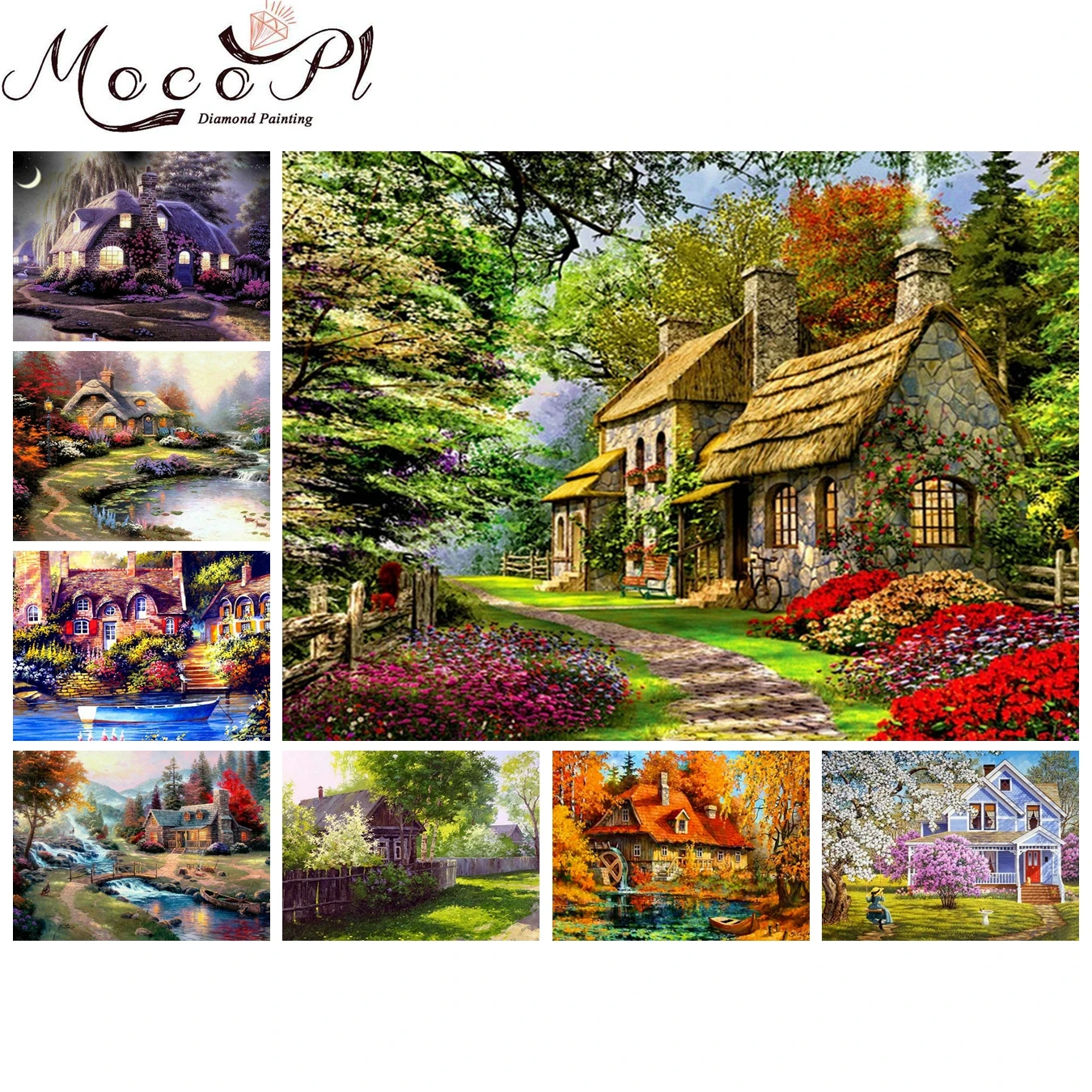 

Diamond painting,Scenery,Cross Stitch,Full,Diamond Embroidery,Garden,Cottage,Round/Square,Needlework,DIY,Mosaic,Gift,Home Decor