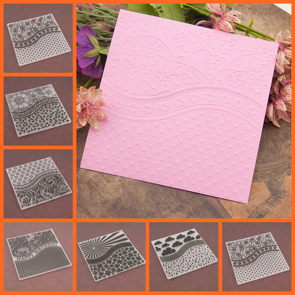 

17 Design Plastic Embossing Folder Stencils Template Molds Scrapbooking Paper Crafts Cards Making DIY Photo Album Decoration