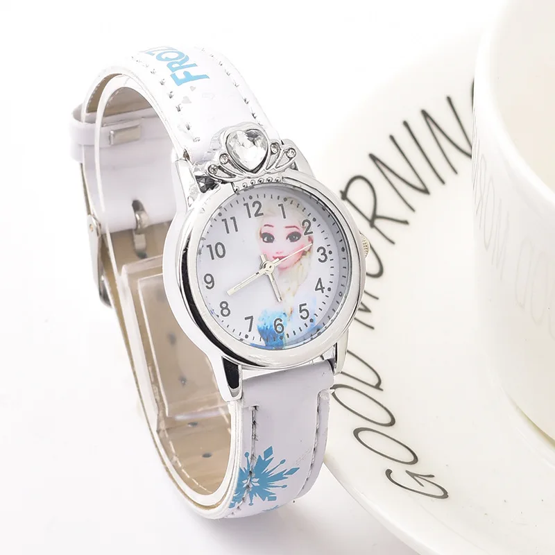 Новые детские часы с изображением принцессы Эльзы, детские часы с изображением Анны и кристаллов для девочек, наручные часы для студентов, Relogio kol saati - Цвет: as picture