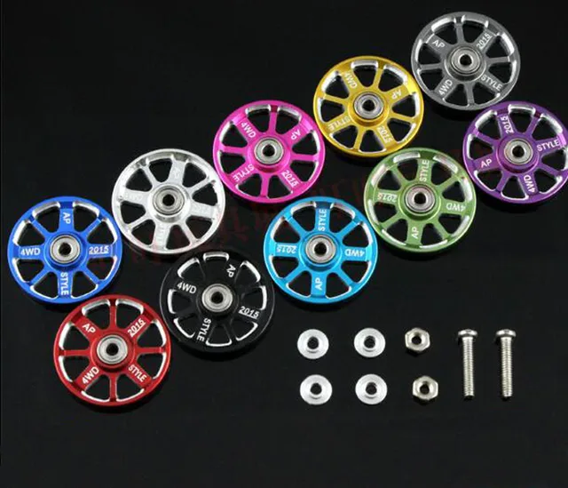 Special Offers Yuenhoang 2Pair 19mm Aluminium alloy Ball-race Rollers Bearing Guide Wheel for Tamiya 4wd mini RC car spare parts 15464