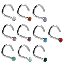 Piercing Pour le Nez en acier opale, 10 pièces/lot, 20G, petits anneaux Pour le Nez, bijoux de corps