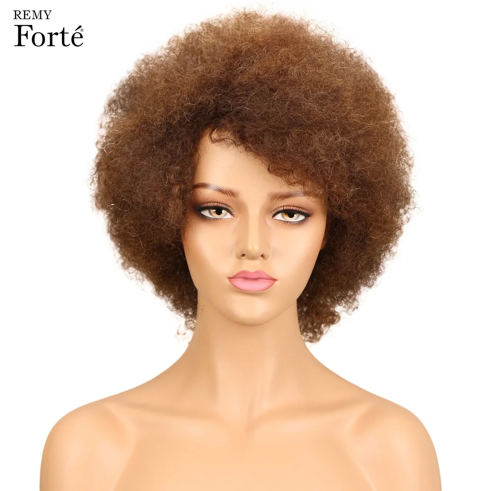 

Remy Forte Real Short Human Hair Wigs Afro Kinky Curly Wig 100% Brazilian Remy Human Hair Short Wigs For Women P4/30 Colored Wig