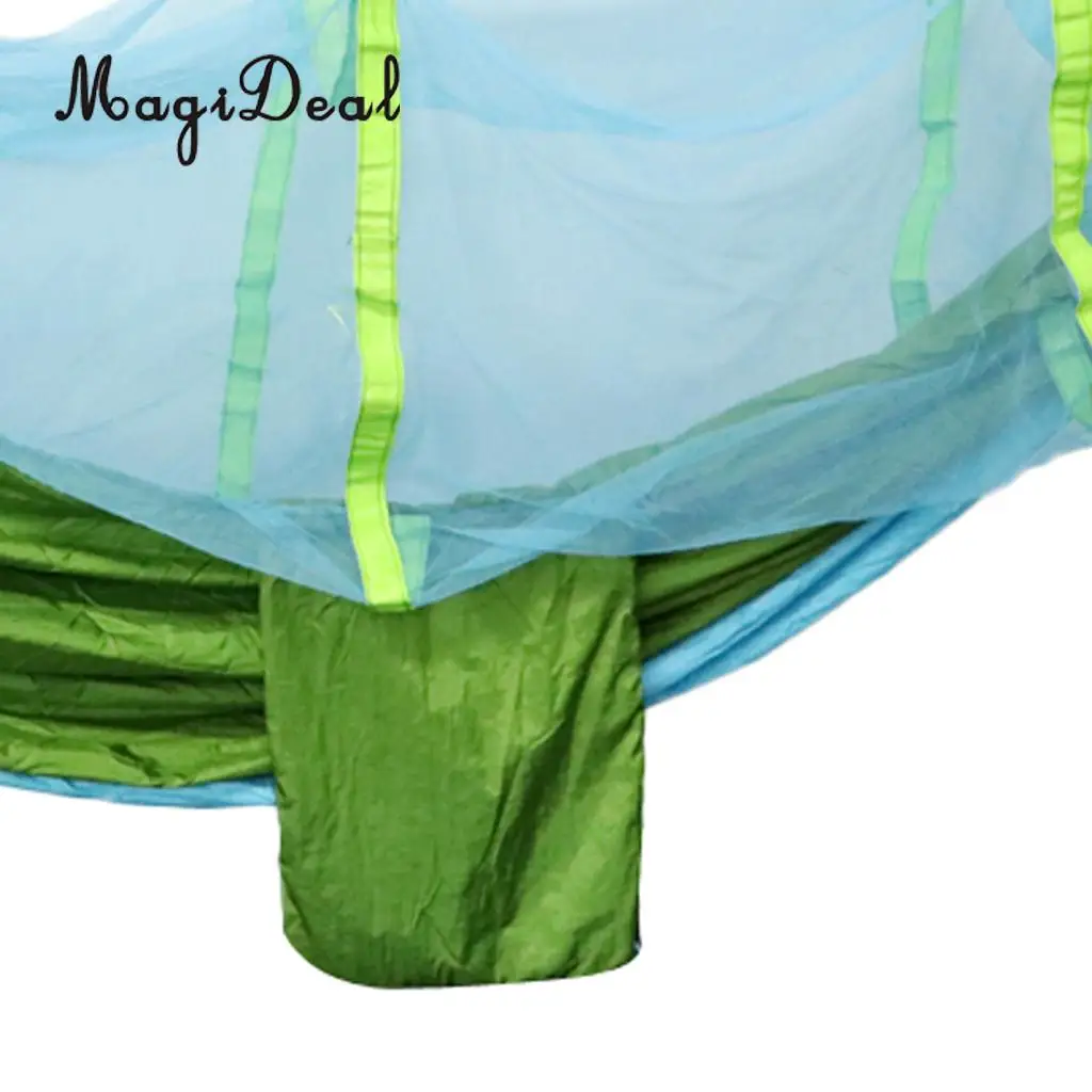 MagiDeal Portable Jungle Parachute Hammock Camping Outdoor Hanging Bed With Mosquito Net and 2 Hanging Straps