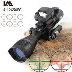 Lambul Охота Airsofts Riflescope 4-12X50EG Тактический Воздушный пистолет Красный Зеленый точечный Лазер прицел голографический оптический прицел