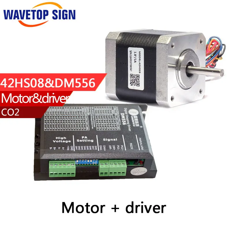 

Leadshine 2 phase Stepper Motor 42HS02 42HS03 42HS08 and Leadshine 3 Phase digital Stepper Driver DM556