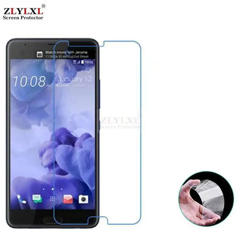 

Glass + case Transparent Dirt-resistant soft back case for HTC U Ultra tempered glass screen protector