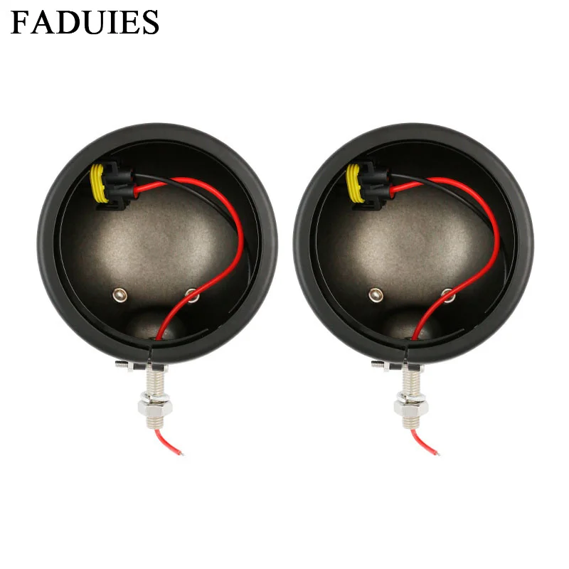 FADUIES 4.5 LED Fog Light Outer Cover Trim Frame Aluminum Bracket Outer Casing Mount Housing For Harley Motorcycle (4)