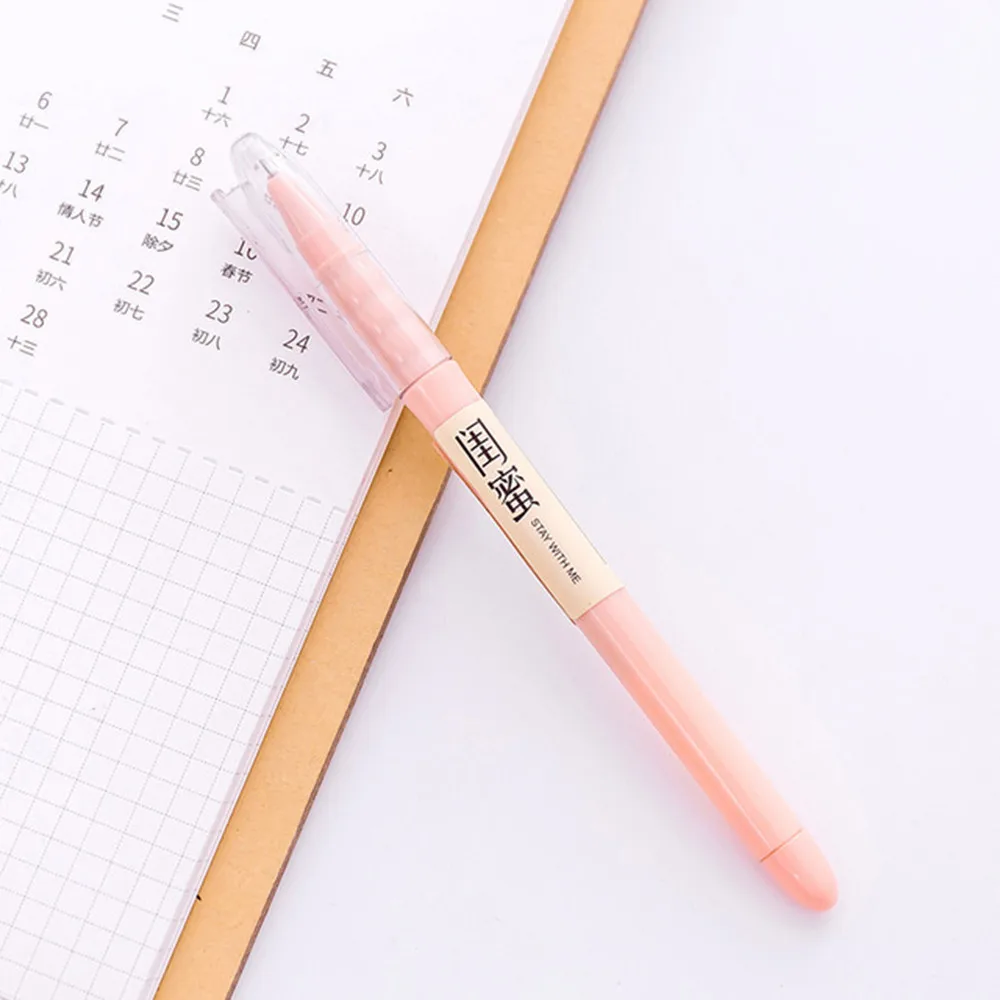 Гелевая ручка 0,5 мм заправлять черными чернилами стационарные каваи милые корейские японские офисные школьный канцелярский подарок - Цвет: Розовый