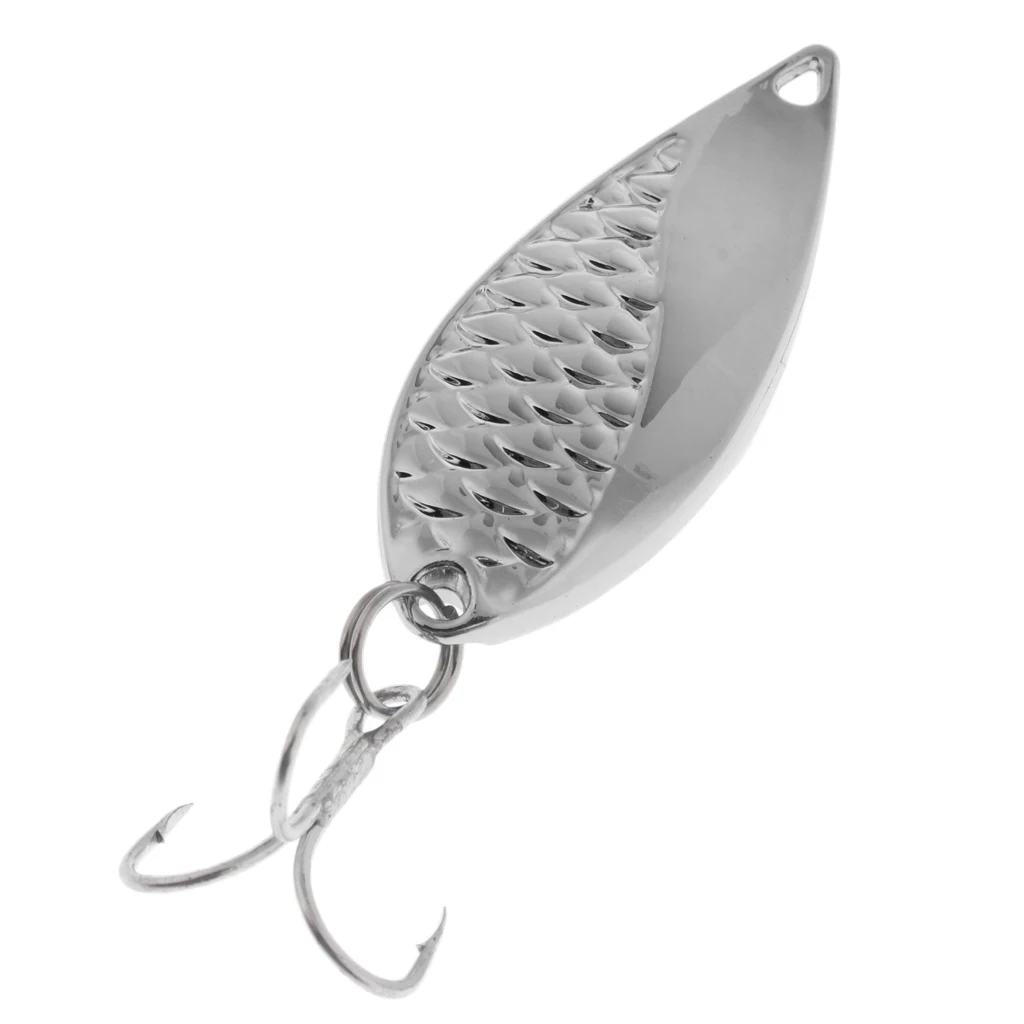 Metal Spoon Fishing Lures 15g Baits Treble Hook Fishing Tackle for Trout Bass Pike Walleye Salmon
