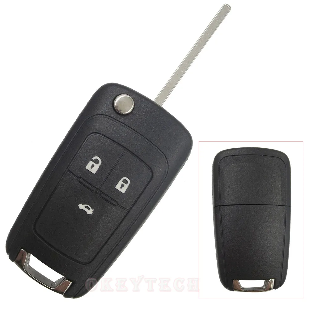

Folding Flip Key Shell Case For Chevrolet Cruze spark aveo captiva Remote car Key Switchblade key Cover Fob 3 Button HU100 Blade