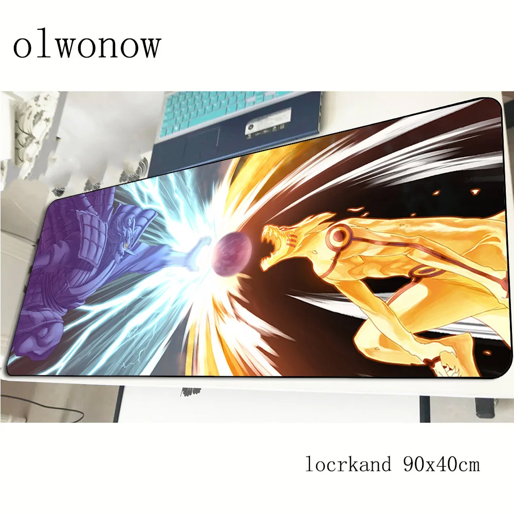 Дешево Коврик для мыши Наруто 90x40 см, самый дешевый игровой коврик для мыши, геймерский коврик, HD принт, игровой стол, компьютерная клавиатура, больш...