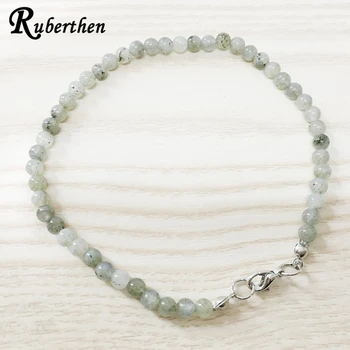 

Ruberthen Natural Labradorite Anklet 4 mm Natural Stone Bracelet Mini Gem Stone Energy Jewelry