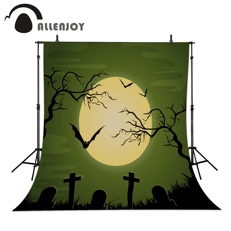 

Allenjoy Photographic backdrop Moon Tree cemetery crosses Lovely Children Party Vinyl Photocall backgrounds for photo studio