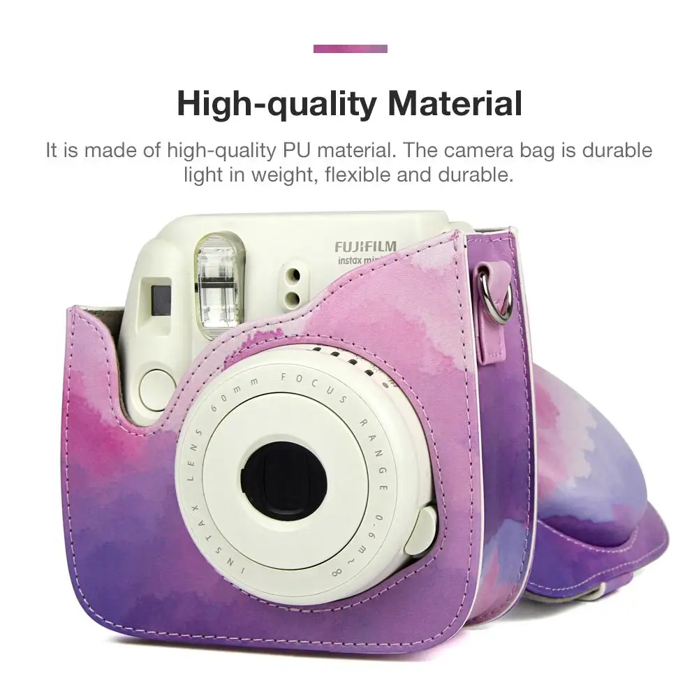 

Mini Camera Bag Gradient PU Leather Shoulder Bag Fantasy Camera Case Is Easy To Carry