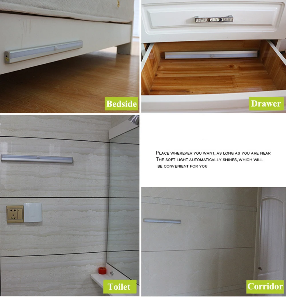 GO OCEAN Under Cabinet Lights Kitchen Lighting IR Motion Sensor 20 LEDs Night Lamps USB Chargeable Stair Light Closet Lamp (19)