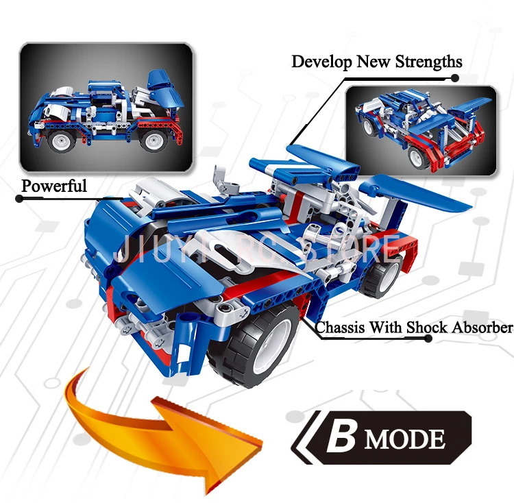 8Compatible with LEGOed Electric 2in1Transformer  Car Block Children's DIY Assembled Toys 8001 Children's Gifts Friends Gift