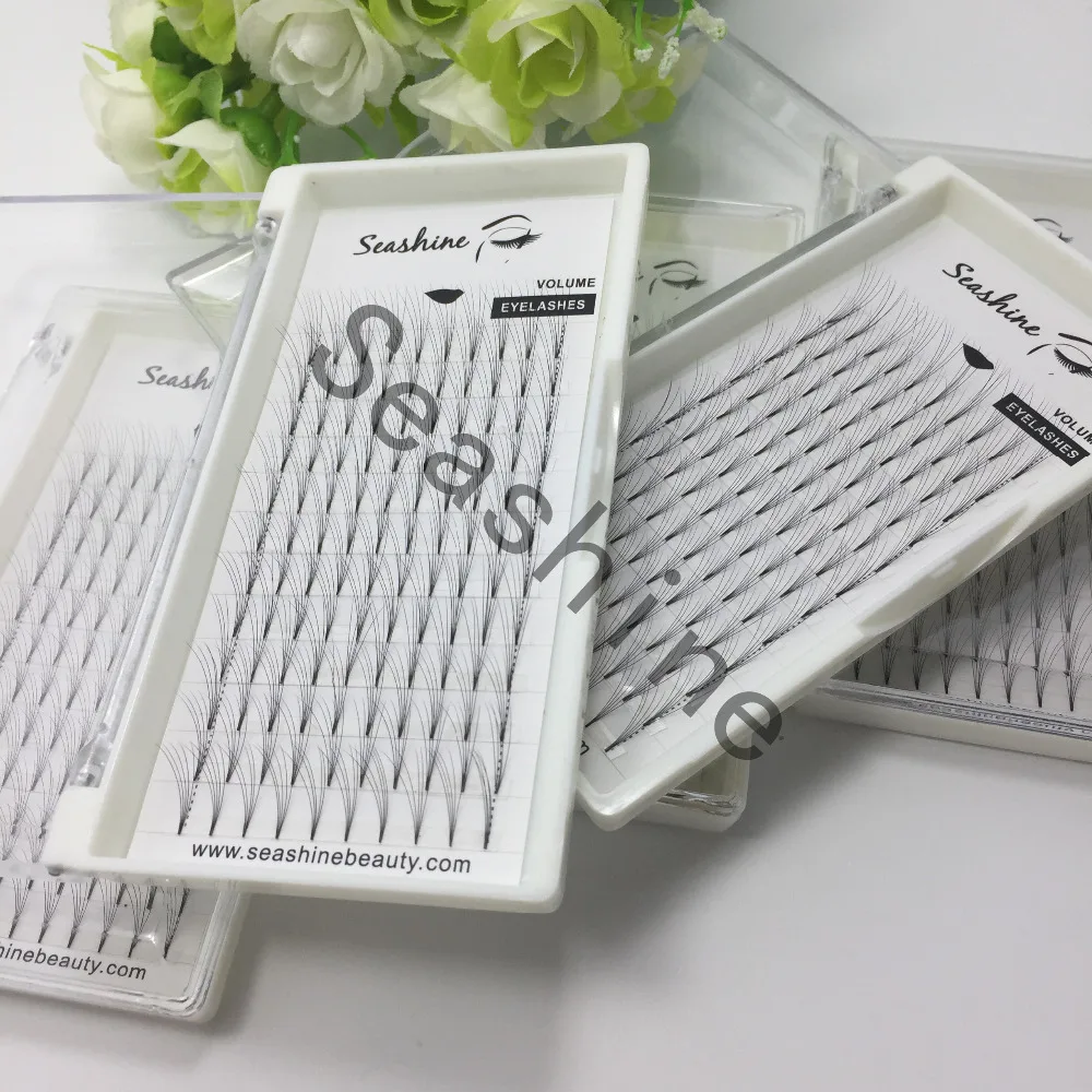 

5trays 5D russian volume lash short stem premade fans individual eyelash extensions false fake lashes