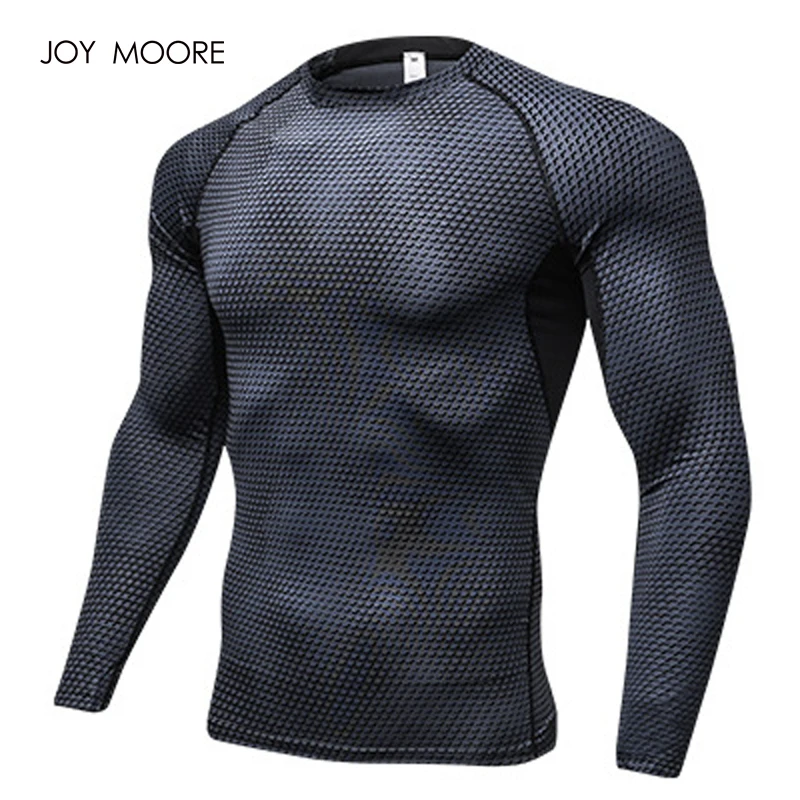 

New Arrival Quick Dry Compression Shirt Long Sleeves T shirt Plus Size Fitness Clothing Solid Color quick Dry Bodybuild Crossfit