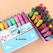 AIHAO 1881# моющиеся маркеры печать акварель Толстая головка чистящей щетки, 12/18/24 цвета уплотнение художественный маркер для Эсколар etui