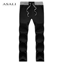 ASALI, зимние мужские штаны, хлопковые, плотные, повседневные, облегающие, брендовые, для бега, Осенние, прямые, для здоровья, дешевые брюки для мальчиков, для студентов