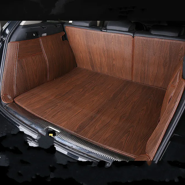 Wood Grain Full Surround Waterproof Boot Carpets Durable Custom Car