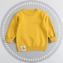 Свитера высокого качества для маленьких мальчиков весна г. Новая трикотажная одежда с длинными рукавами для девочек, однотонный Детский свитер для девочек