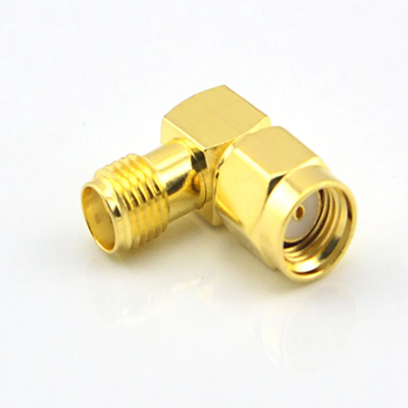 

RP SMA Plug female Pin to SMA Jack female Right angle coax Connector
