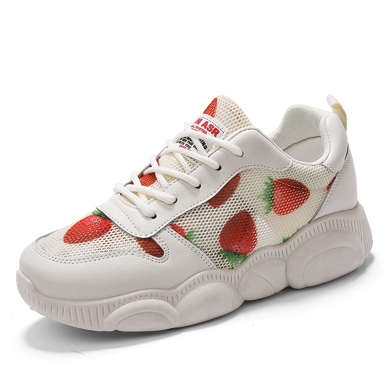 

Brand 2019 Spring Women New sneakers Autumn Soft Comfortable Casual Shoes Fashion Flats Cute strawberry Shoes Zapatos de mujer