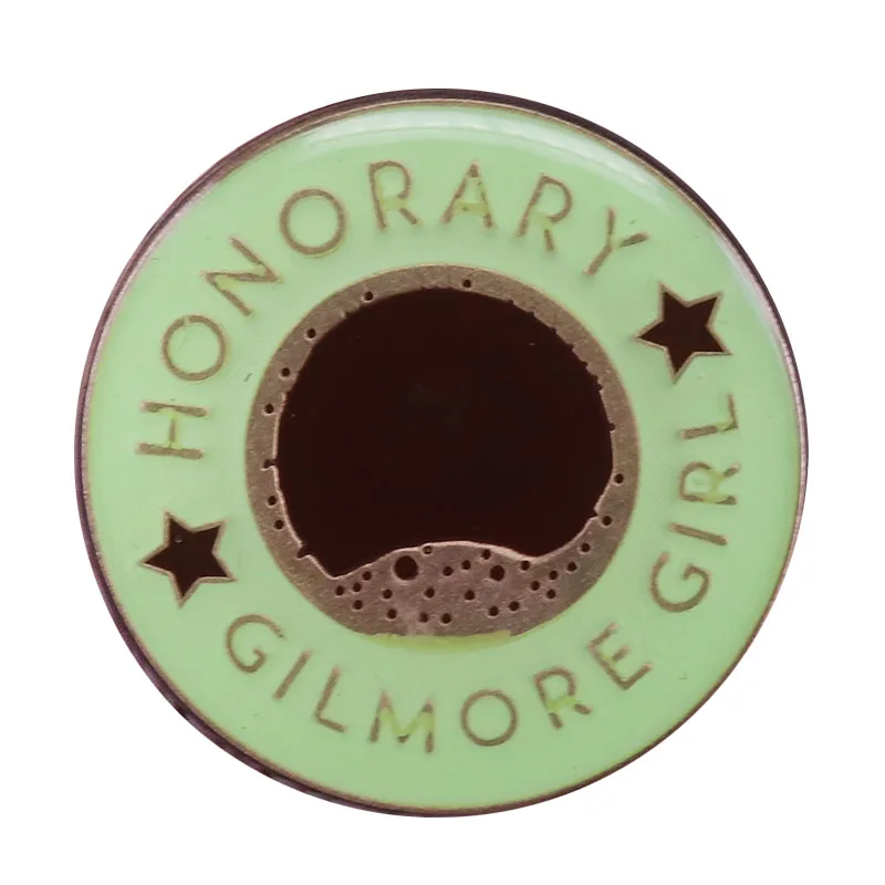 

Honorary gilmore girl enamel pin coffee lover brooch Lorelai Rory Gilmore girls fan club badge birthday present
