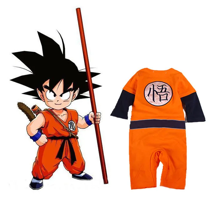 Dragon Ball Z косплей Сон Гоку костюмы для маленьких мальчиков и девочек комбинезон Детские хлопковые комбинезоны милые детские с длинными рукавами сиамские брюки