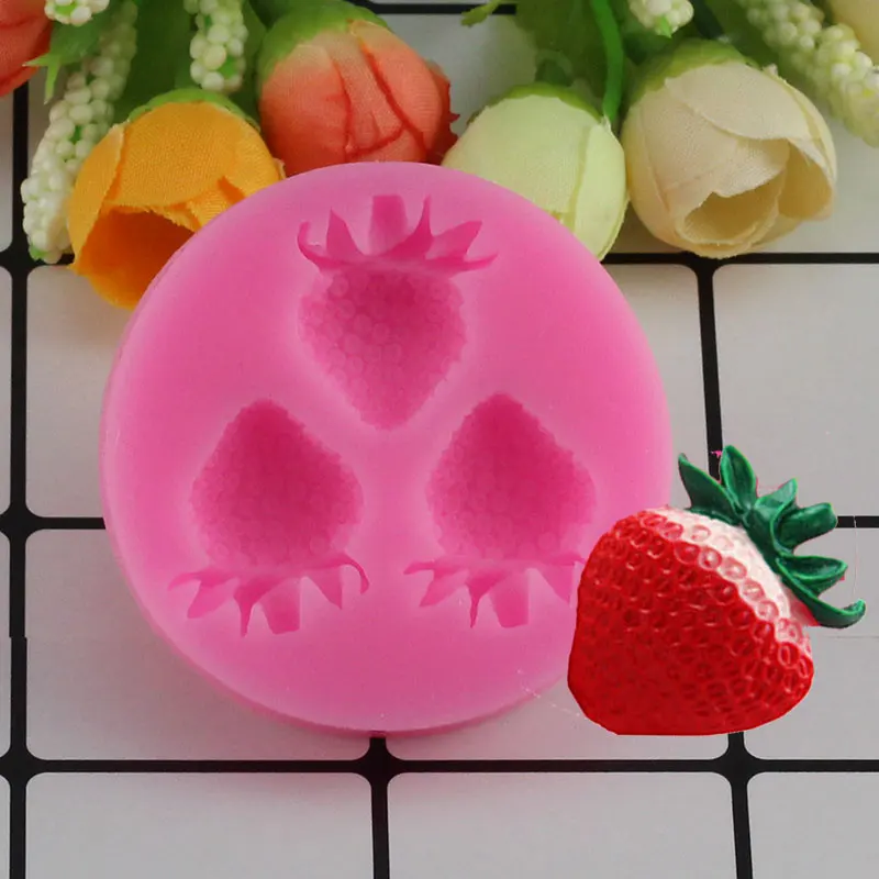 

Mujiang 1PC Small Size Strawberry Shape Silicone Molds Handmade Crafts DIY Cake Decoration Baking Chocolate Candy Jelly Moulds