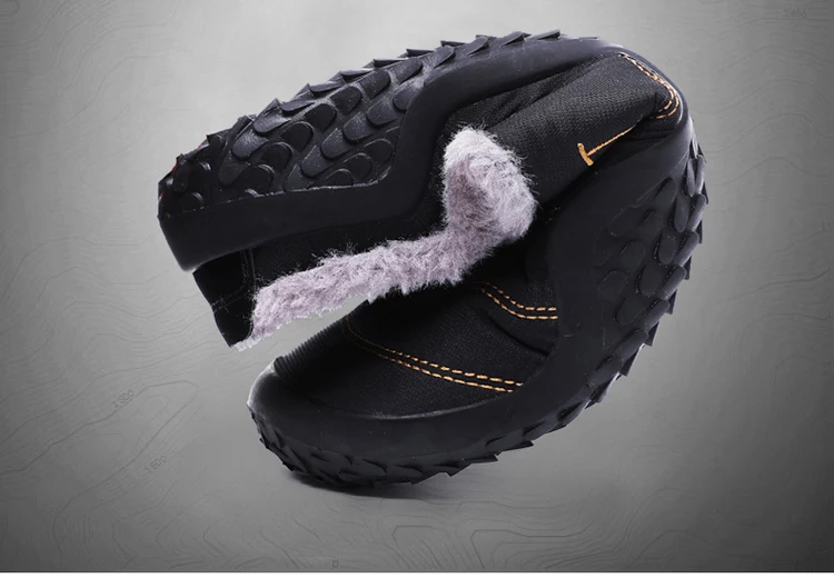 Обувь мужские зимние тапочки теплая водонепроницаемая парусиновая обувь с мехом размера плюс 39-48 уличные тапочки Повседневная резиновая нескользящая обувь